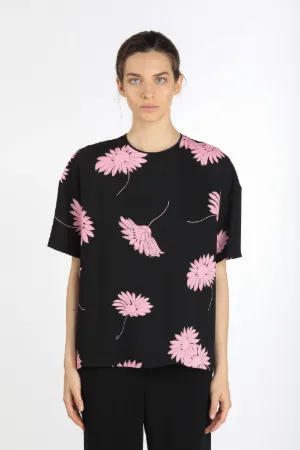 flower print short-sleeve blouse