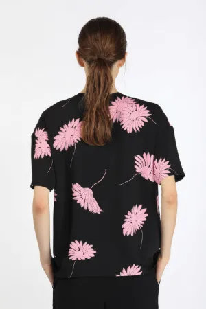 flower print short-sleeve blouse