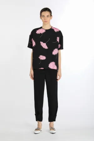 flower print short-sleeve blouse