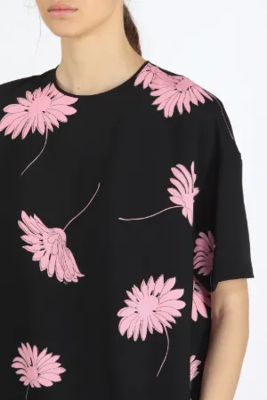 flower print short-sleeve blouse