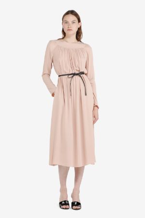 Gathered Belted Dress