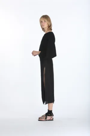 Gathered Lace-Trimmed Dress