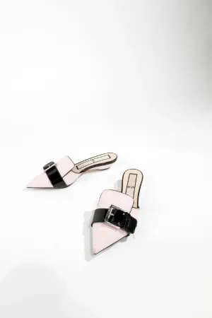 glitter pointed kitten heel mules