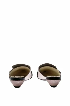 glitter pointed kitten heel mules