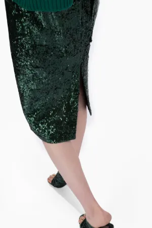 Gonna a tubino con paillettes verde | N°21 | Online Store Ufficiale