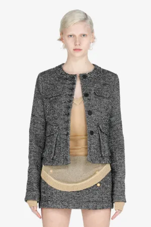 Herringbone Cropped Jacket