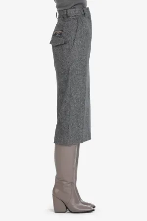 Herringbone Tailored Skirt
