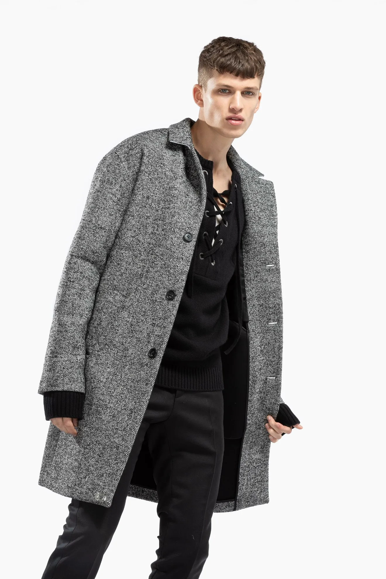 herringbone tweed coat