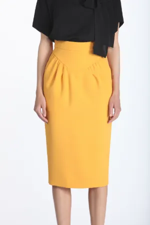 high-waisted pencil skirt