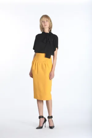high-waisted pencil skirt