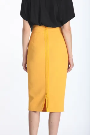 high-waisted pencil skirt