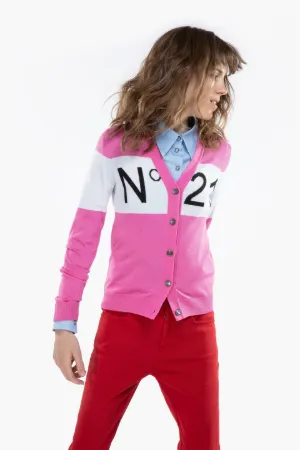 Intarsia Logo Cardigan