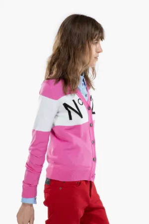 Intarsia Logo Cardigan
