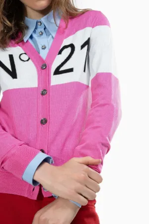 Intarsia Logo Cardigan