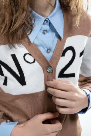Intarsia Logo Cardigan