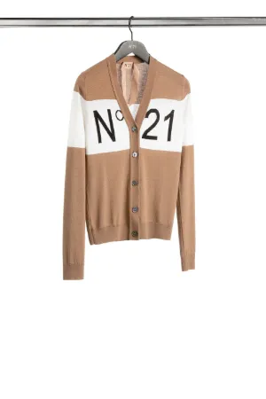 Intarsia Logo Cardigan