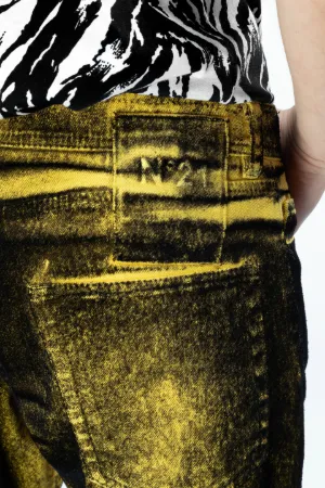 Jeans crop lavaggio acido