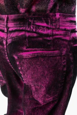 Jeans crop lavaggio acido