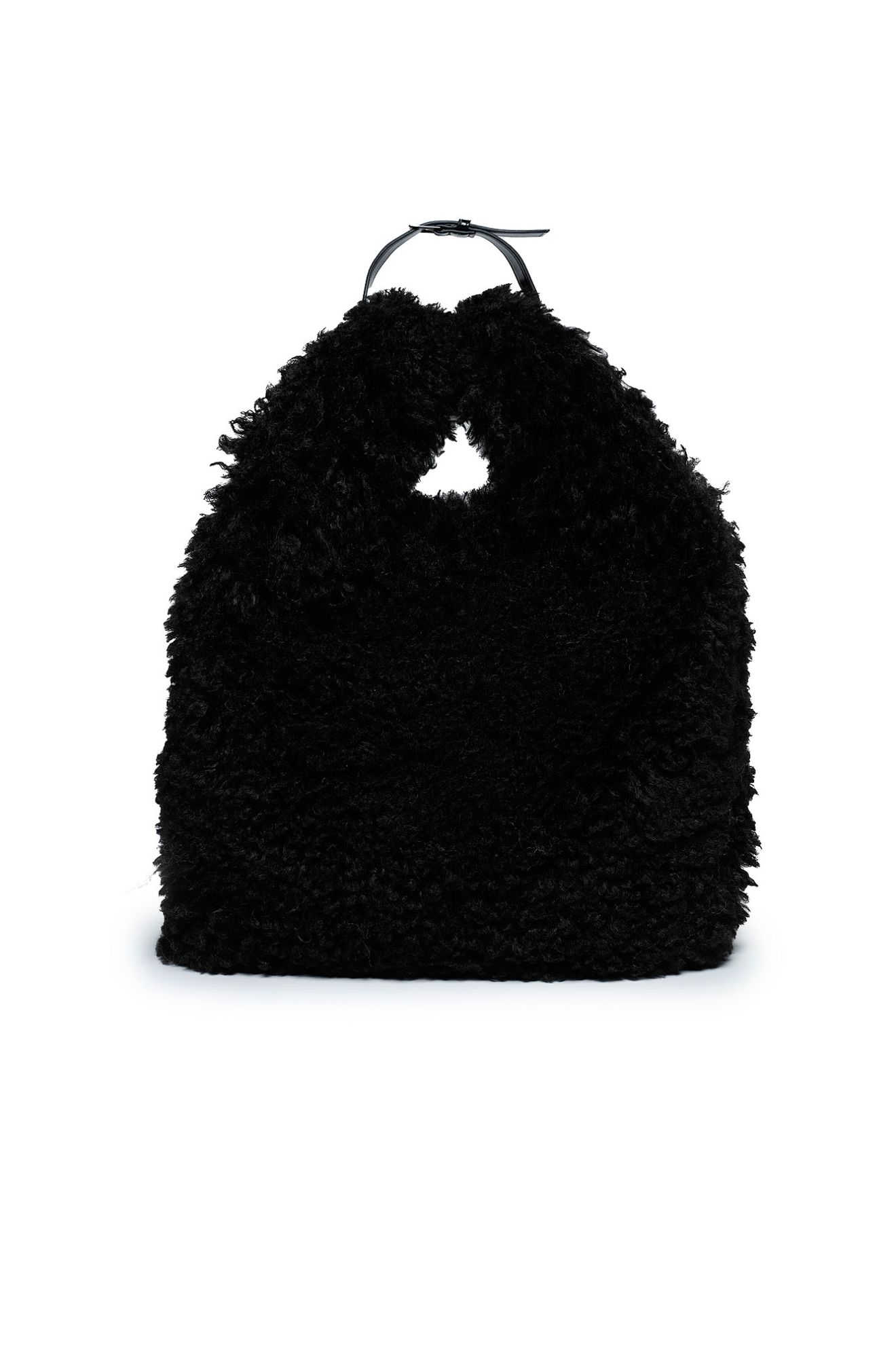Fleece Tote Bag in black | N°21 | Official Online Store