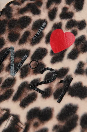 Leopard-Print Zipped Hoodie