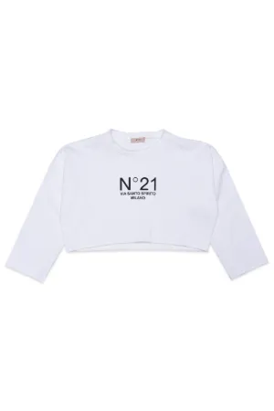 Logo And Slogan-Print Crop Top