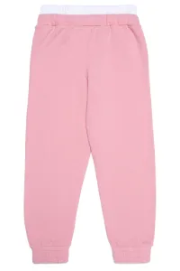 Logo-Appliqué Cotton Sweatpants in pink 