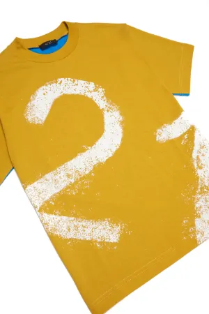 Logo-Print Colourblock Cotton T-Shirt