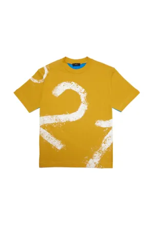 Logo-Print Colourblock Cotton T-Shirt
