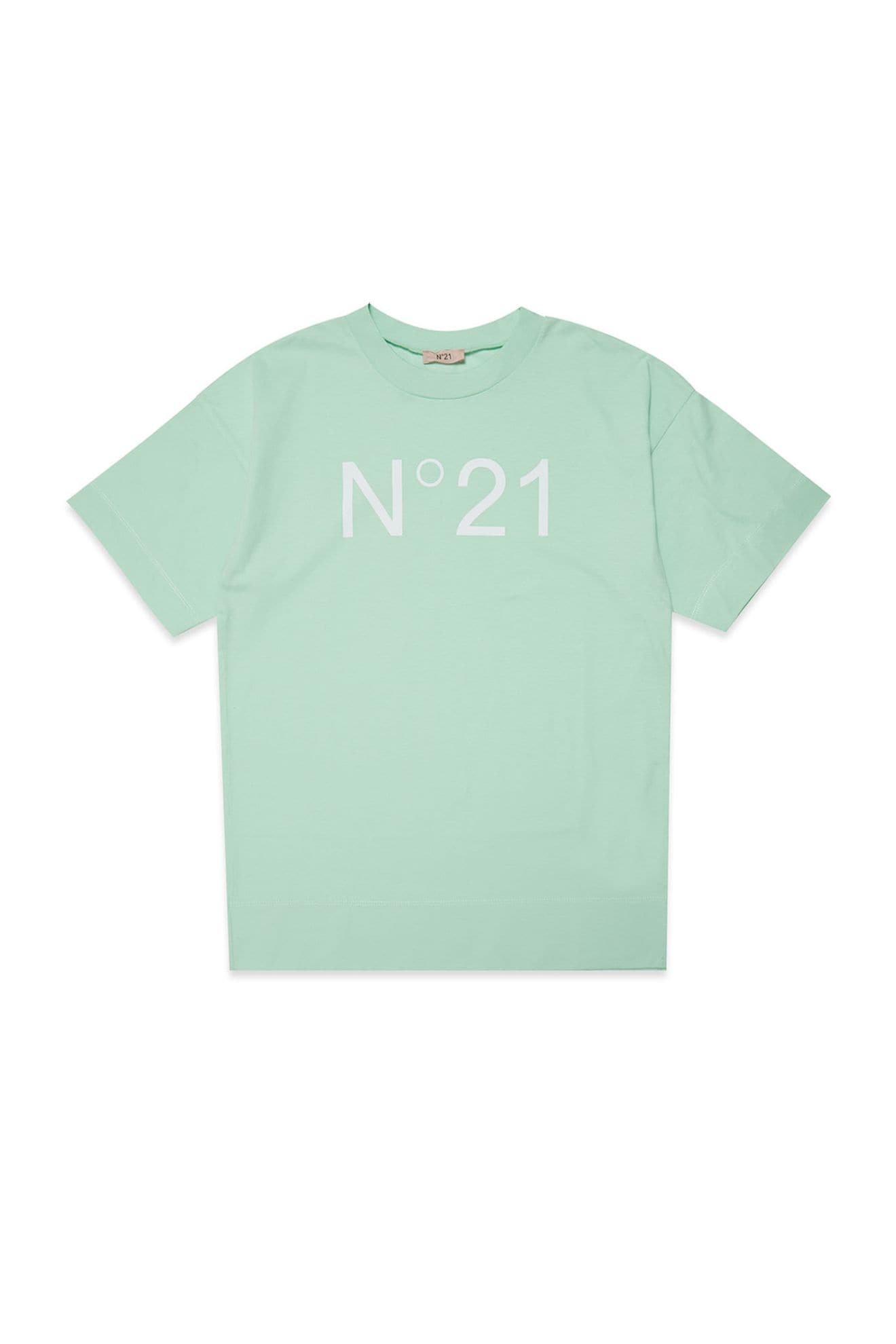 Logo-Print Cotton T-Shirt in green | N°21 | Official Online Store