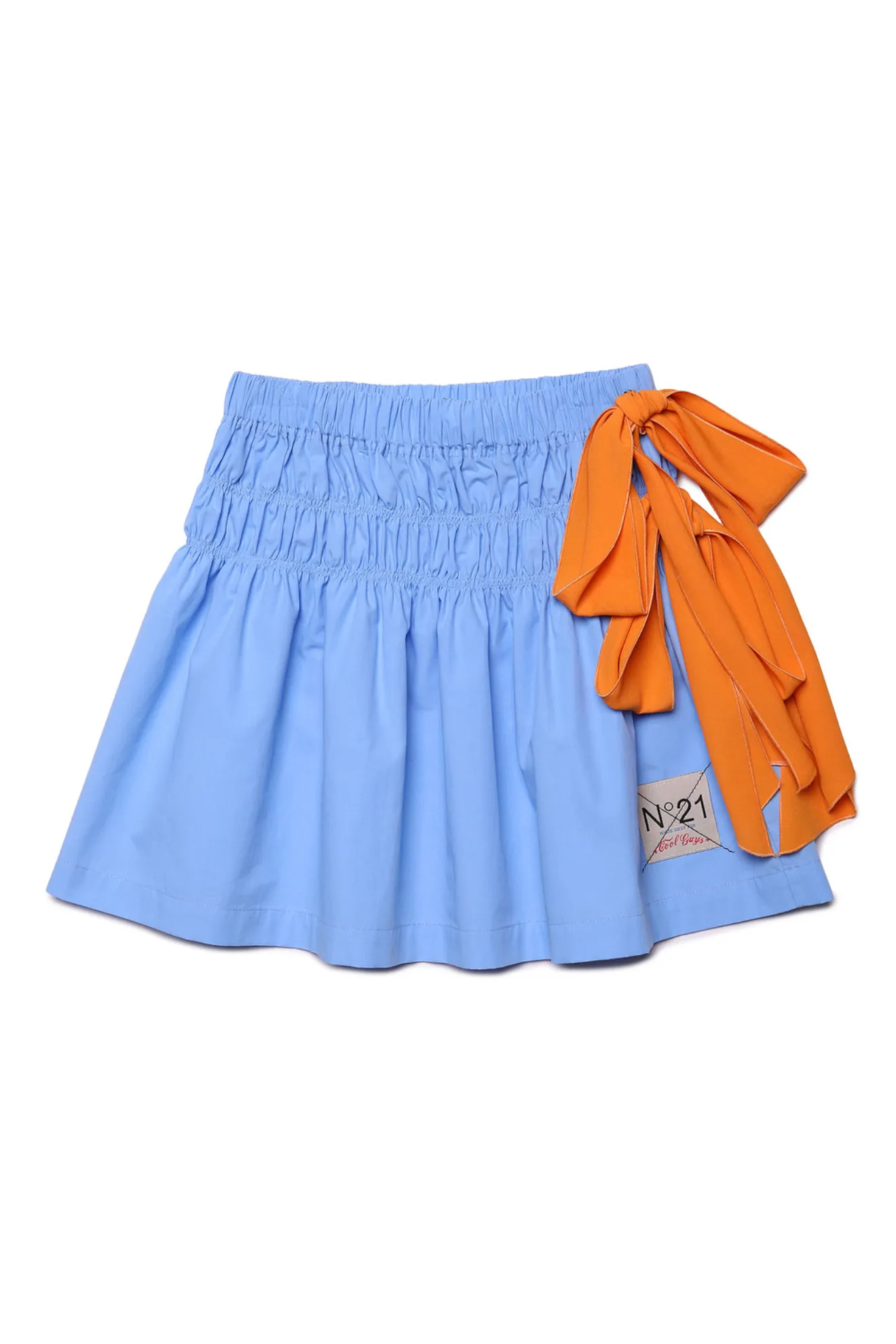 Smocked Side Lace Skirt in blue | N°21 