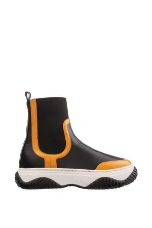 Knit-Insert High-Top Sneakers