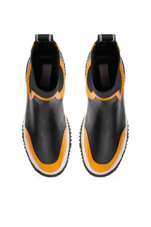 Knit-Insert High-Top Sneakers