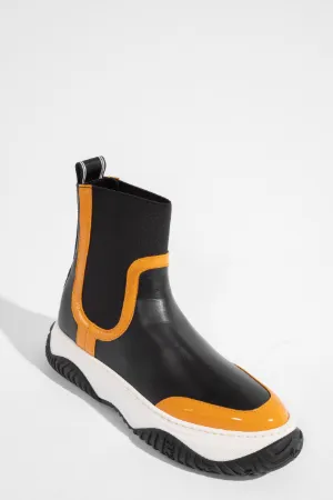 Knit-Insert High-Top Sneakers