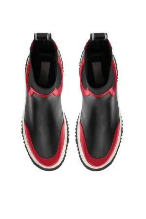 Knit-Insert High-Top Sneakers