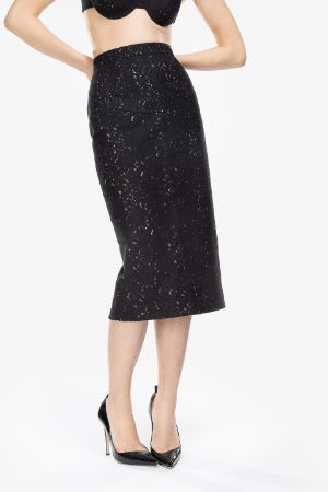 Lace Exposed Two-Way Zip Pencil Skirt