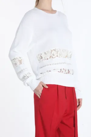 lace-insert jumper