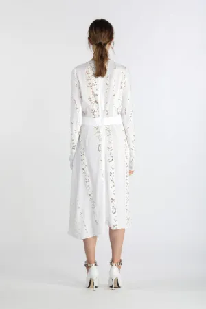 lace-insert silk dress