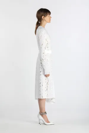 lace-insert silk dress