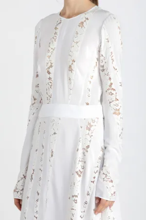 lace-insert silk dress