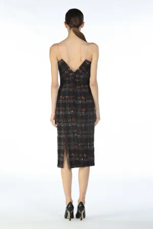 Lace-Print Checked Dress