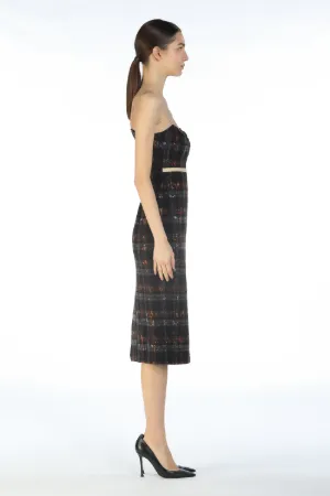 Lace-Print Checked Dress