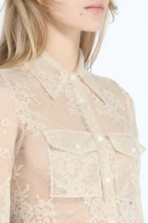 Lace Shirt in neutrals | N°21 | Official Online Store