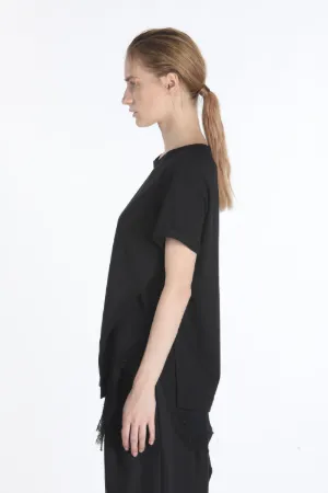 lace-trim layered T-shirt