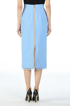 Lace-Trimmed Pencil Skirt