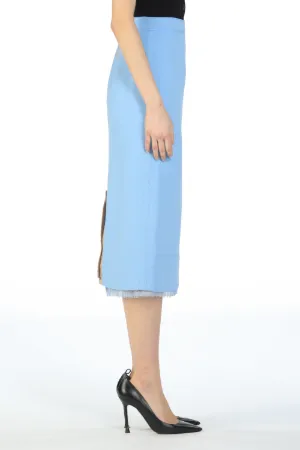 Lace-Trimmed Pencil Skirt