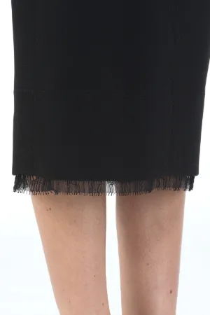 Lace-Trimmed Pencil Skirt