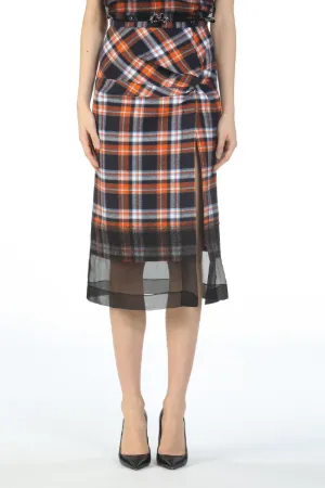Layered Checked Skirt