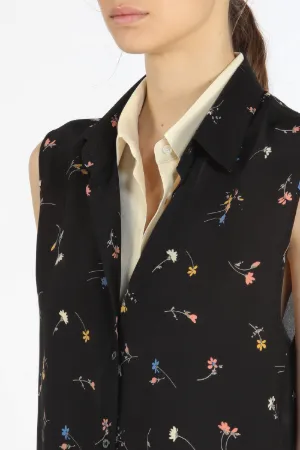 layered-effect floral-print shirt