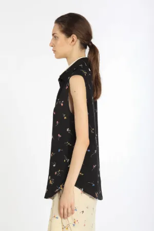 layered-effect floral-print shirt