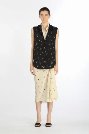 layered-effect floral-print shirt